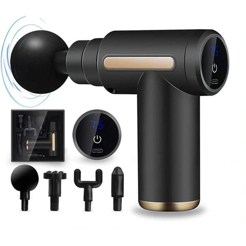 4-in-1 Mini Massage Gun – Portable Deep Tissue Muscle Massager.