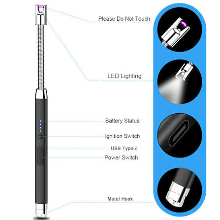 USB Rechargeable Electric Arc Lighter – Windproof Plasma Lighter