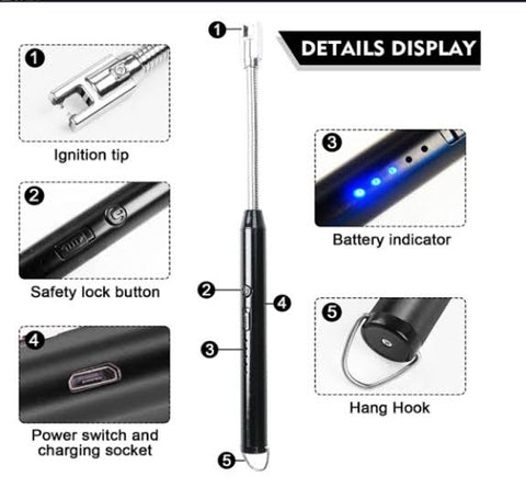 USB Rechargeable Electric Arc Lighter – Windproof Plasma Lighter